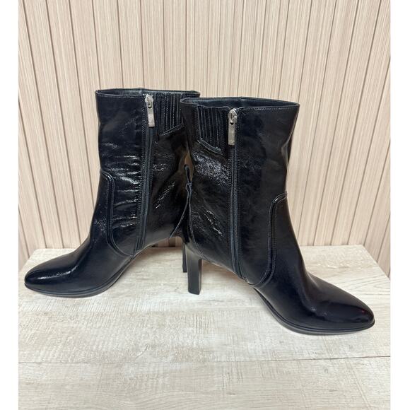 Aquatalia Renisa Leather Boots in Black Oil Size 9 Women's Shoes - Picture 5 of 11